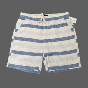Lucky Brand Dobby Stripe Cotton Drawstring Shorts Men’s M NWT Blue Multi